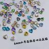 Libro Rojo Pequeño tamaño pequeño forma de corazón de melocotón fondo puntiagudo Diamante de Cristal Amor japonés vidrio Diamante DIY teléfono móvil pegado de uñas diamante venta al por mayor