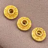 Cuentas sueltas de cobre chapado en oro de 18 quilates, separadores en forma de OVNI, cuentas redondas roscadas para pulsera y collar DIY hechos a mano, accesorios de joyería