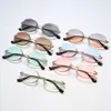 Processamento Personalizado Óculos de Sol Europeu Americano Sem Aro Corte de Borda Oval Óculos de Sol Personalizados Moda Celebridade da Internet Douyin