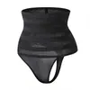 Tanga de rede vazada de cintura alta sem costura modeladora fashion para levantar o bumbum e afinar a barriga calça lingerie plus size feminina
