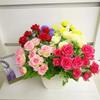 Ingeniería Ecológica Flores Artificiales Rosas de Colores Brillantes Flores Falsas Decoración del Hogar Rosas de Boda Flores Falsas