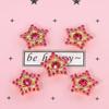 Hebilla de Taladro de Disco Estrella Flor Multicolor Cuentas Estrella de Cinco Puntas Accesorios para el Cabello DIY Flor Colorida de Tres Capas Diamantes de Imitación Hebilla de Taladro de Garra