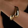 Explosiones transfronterizas nicho moda lujo metal viento forma de gota geométrico liso tamaño cruz pulsera joyería al por mayor