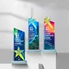 Trofeo de cristal colorido, artículo conmemorativo, grabado impresionante, medalla de premio para empleados destacados, trofeo creativo y de alta gama, impresión a color