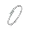 Pulseira S925 de Prata com Moissanita Europeia e Americana Mais Vendida Transfronteiriça Estilo Hip-Hop Doce Cool Personalidade Moda Pulseira para Mulheres