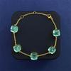 Transfronterizo Nuevo Estilo Japonés Pequeño Fresco Cuadrado Cristal Gema Estilo Cinco Flores Pulsera Pulsera Simple Nicho Diseño Original