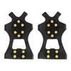 Crampones Cubiertas Antideslizantes para Zapatos Artefacto de Suela Agarre para Nieve y Hielo Clavos Ligeros para Zapatos Cadena Garra Montañismo Ocho Dientes Invierno Exterior