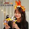 Halloween Crianças Handmade DIY Vara Torcida Cabeça de Abóbora Luminosa Colorida Mola Engraçada e Fofa Adereços de Fantasia