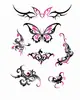 Pegatina de tatuaje de mariposa rosa estilo gótico para la cintura y zonas privadas de mujer, pegatina de tatuaje niche Yabi