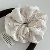 Goma para el Pelo de Encaje Hueco Dulce Nube Burbuja de Crema Estilo Francés Color Sólido Flor de Pelo Suave Tela para Atar el Pelo Accesorio para el Cabello