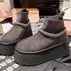 2026 Nuevas Botas de Nieve de Algodón Gruesas con Plataforma Estilo Étnico de Punto Grueso Botines Zapatos Birkenstock Botas para Mujer