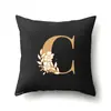 Funda de Almohada de Poliéster Decoración de Coche Hogar 26 Letras Inglesas Impresas Cojín Lumbar Funda de Almohada para Sofá QTB47