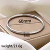 Pulseira de Aço Inoxidável Transfronteiriça Método Antigo Pulseira Polida Anel Simples Liso Feminino Banhado a Ouro Real 18k Pulseira de Aço Titânio de Luxo Leve