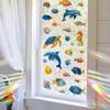 Xc9037 Dibujos Animados Animales Marinos Pequeños Láser Colorido Baño Inodoro Decoración Pegatina Electrostática Comercio Exterior Mayorista