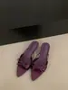 Sandalias de tacón de gatito con lazo estilo francés para mujer, nueva moda de verano 2025, sandalias de punta abierta y punta fina