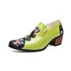 Zapatos de moda floral de otoño para aumentar la altura estilo étnico transfronterizos zapatos de cuero puntiagudos brillantes talla grande zapatos de cuero europeos