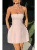 2024 Amazon Exportación Transfronteriza Verano Europeo y Americano Nuevo Falda Corta Moda Tubo Top Cintura Alta Color Sólido Vestido