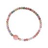 Pulsera de ágata fuente de sal de turmalina de 4 mm fresca y meticulosa, pulsera hecha a mano de plata esterlina S925, cuerda elástica para mujer, estilo chino