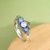 Anel King of Deer em Prata S925 Esmalte Cloisonné com Pérola de Água Doce Ágata Queimada Azul Artesanato Anel Elegante e Simples para Mulheres Produto Novo