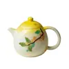 Juego de Té Kung Fu Serie Luna Amarillo Osmanthus Pintado a Mano de Cerámica Arita con Gaiwan de Osmanthus, Tetera, Taza de Té y Taza de Maestro