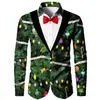 Camisa de Manga Larga para Hombre con Estampado de Camuflaje de Árbol de Navidad, Corte Regular, Tema de Disfraz Divertido