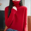 Malha de alta qualidade com gola alta estilosa, construção sem costura para conforto máximo, macia e versátil para outono e inverno, perfeita como uma elegante camada interna.