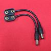 Hebilla rígida para batería de 9 V con cubierta protectora para cabezal de CC Hebilla de batería tipo T Hebilla de batería de litio Cable de batería de 9 V