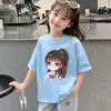 Camiseta de Manga Corta para Niños Algodón Puro 2026 Nuevo Estilo Verano Moda para Niñas Camisa de Media Manga Superior para Niños Medianos y Grandes