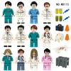4 Tipos de Minifiguras de Doctor, Bloques de Construcción de Partículas Pequeñas Meiko, Juguetes para Niños, Venta al por Mayor Transfronteriza M8115 Figuras Profesionales