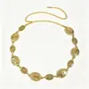 Cadena de Cintura Metálica Retro para Mujer Cinturón Decorativo Redondo Tallado Joyería de Cintura de Moda Accesorios para Vestido