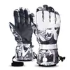 Luvas de Esqui para Homens e Mulheres, Luvas Esportivas Brancas de Inverno Quentes para Ciclismo, Em Estoque Luvas de Cinco Dedos para Exterior com Tela Sensível ao Toque, Algodão