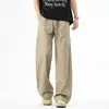 Pantalones casuales UOOHE de seda helada de secado rápido, estilo americano moderno para hombre, verano, finos, transpirables, holgados, rectos, de pierna ancha, largos