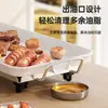 Sartén Eléctrica Doméstica con Piedra de Mármol para Bistec, Sartén para Parrilla Multifuncional, Parrilla Eléctrica para Interiores de Bajo Humo, Kebab al Estilo Coreano