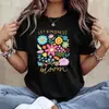 Camiseta 'Cross let kindness bloom' é legal é gentil T-shirt de flor retrô inspiração estética feminina T-shirt de flor gentileza