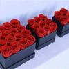 Balde Abraço de Flores Eternas Presente Dia das Mães Caixa Quadrada de 4 Peças Rosas Eternas Mais Vendido Corrimão de Escada Decoração de Casamento