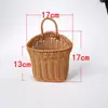 Cesta Colgante de Pared de Mimbre Sintético, Cesta Tejida de Mimbre, Cesta de Mimbre Tejido de Plástico, Cesta de Almacenamiento para Cebolla, Jengibre, Ajo en la Cocina, Cesta Colgante para Utensilios de Cocina, Cesta de Mimbre