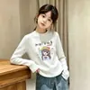 Camiseta Térmica Cepillada para Niñas Otoño Invierno Estilosa Talla Mediana a Grande Manga Larga Cuello Redondo Ropa Interior Camiseta Casual