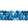 Cuentas de Ágata Rayada Azul Lote Suelto DIY Pulsera de Ágata Optimizada Cuentas de Ágata Cuenta Suelta Pulsera Joyería Tejida
