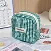 Bolsa de Cosméticos Acolchada con Apertura Cuadrada, Billetera Pequeña Portátil para Estudiantes, Bolsa para Auriculares, Bolsa de Almacenamiento con Cremallera