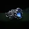 Set de Plata de Ley 925 Colgante Corona de Circonita Azul Marino Adornos Colgantes Estilo Retro Moda para Hombre y Mujer Venta al por Mayor