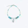 Europa y Estados Unidos transfronterizo Amazon tobillera turquesa bohemia azul personalidad concha estrella de mar fabricantes suministro