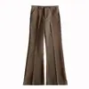 Pantalones acampanados curvos negros elegantes 2025 otoño e invierno para hombre con forro polar cálido, adelgazantes y que realzan la altura, pantalones de traje fluidos