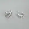Pendientes de botón con forma de C y textura de lava, aguja de plata 925 para mujer, moda minimalista, versátiles, elegantes, de alta gama, joyería de nicho