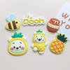 Abacaxi de desenho animado Urso Pooh cabeça cola flexível de PVC chinelos com furo DIY isolamento Decoração de capa de celular para copo joias
