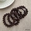 Anillo para el cabello con cola de caballo alta, color té con leche, con ondas, a la moda, simple, de alta elasticidad, cuerda para el cabello resistente que combina con todo, cubierta de cuero, accesorios para el cabello para mujeres