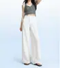 Pantalones Blancos de Lino de Pierna Ancha para Mujeres Petites, Verano 2026, Delgados, Caídos, Resistentes a las Arrugas, Longitud Extendida, Pantalones Casuales
