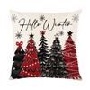 Fronha de Natal Personalizada Transfronteiriça Linho Estampado Capa de Almofada com Letras Estilo Americano Fronha de Almofada para Encosto com Árvore de Natal e Letras