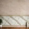 Pegatinas de pared autoadhesivas IXPE transfronterizas, paneles de pared con diseño de piedra beige, rollos de renovación de papel tapiz brillantes, al por mayor