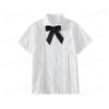 Camisa plisada de órgano proporcionada por la escuela de verano Traje de falda de uniforme JK japonés para mujer Estudiante básico manga corta camisa blanca