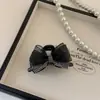 Presilha de Cabelo com Laço de Strass em Renda Super Fada para Mulheres, Presilha de Garra Pequena Exquisita Preta de Alta Qualidade, Pente de Cabelo de Princesa
